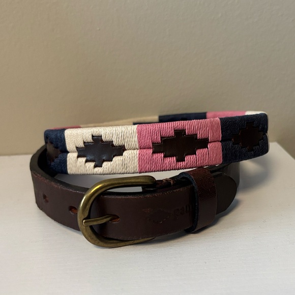 Elegant Pink and Black Patterned Women's Belt - Picture 1 of 5